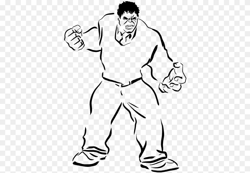 Hulk Tegning, Gray Free Png Download