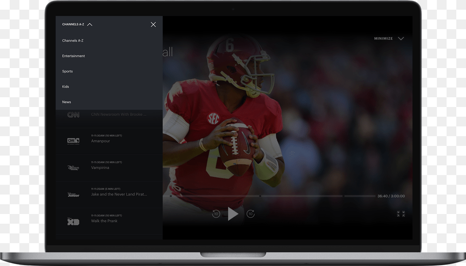 Hulu Live Guide Roku, Helmet, Person, American Football, Screen Free Png Download