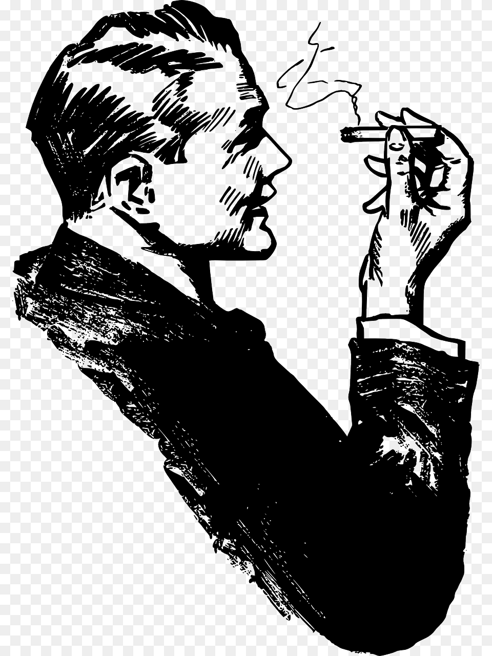 Human Behaviorartvisual Arts Man Smoking Clipart, Adult, Male, Person, Stencil Free Png