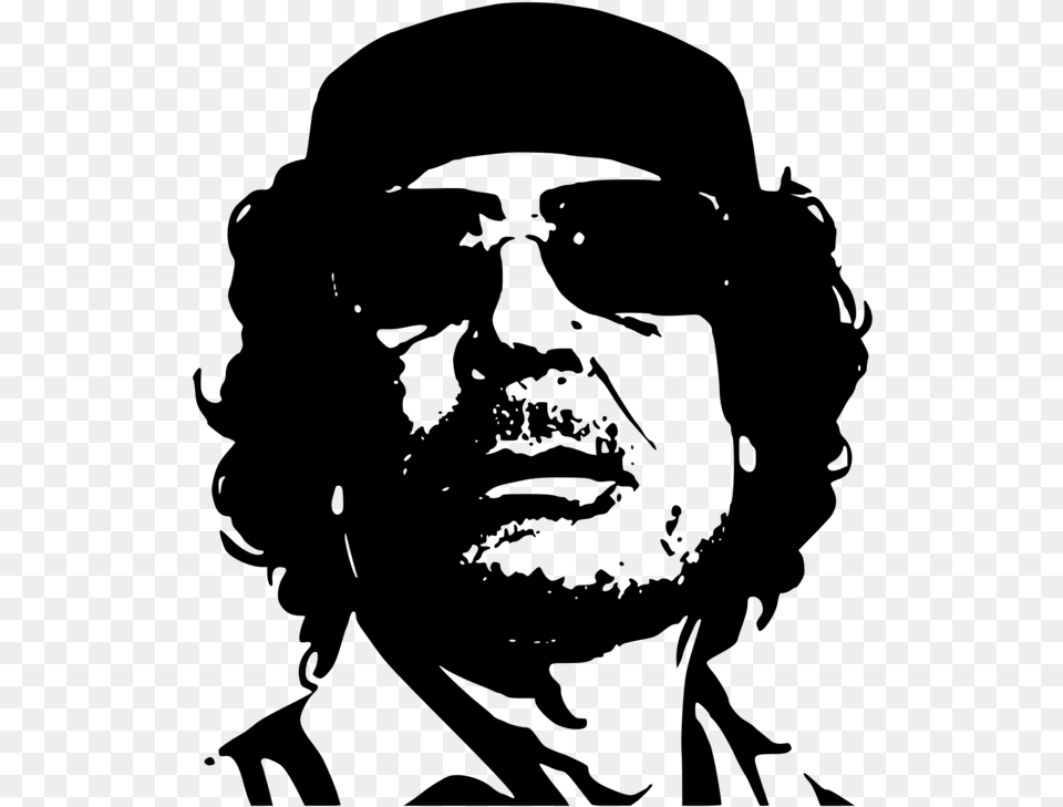 Human Behaviorheadsilhouette Muammar Gaddafi, Gray Png Image