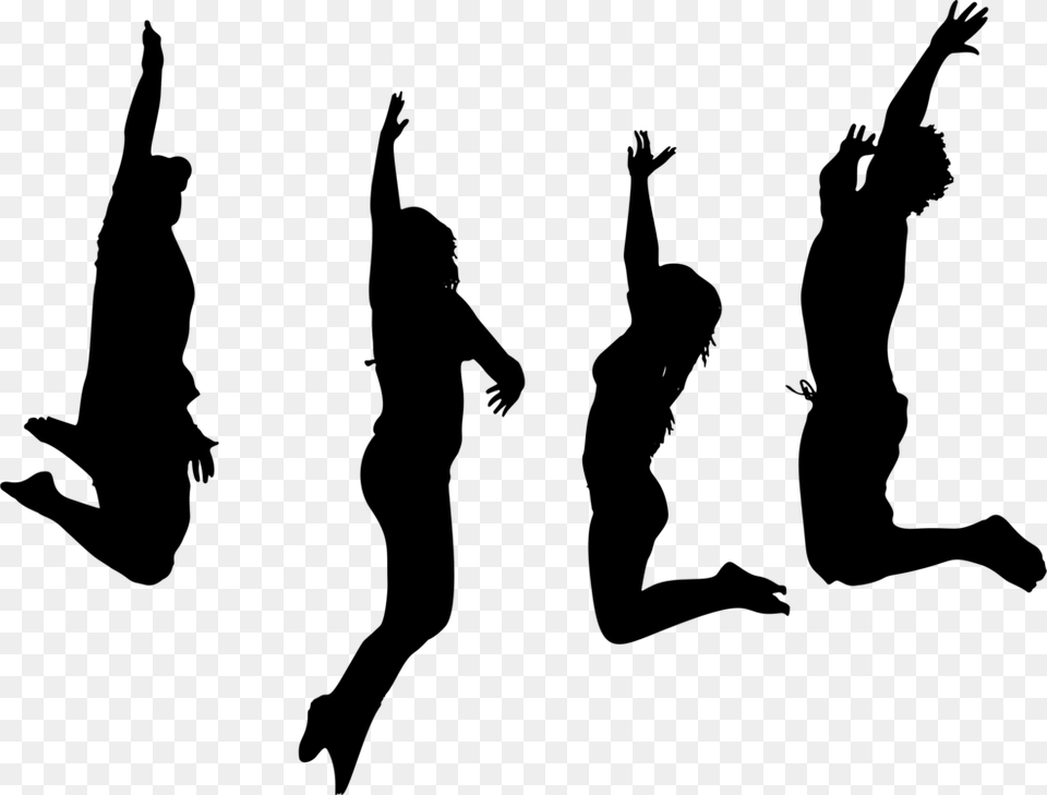 Human Behaviorperforming Artssilhouette Silhouette Jumping For Joy, Gray Png