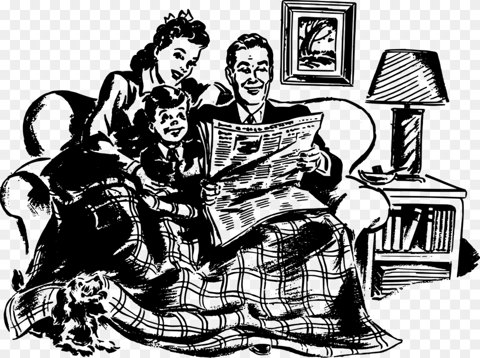 Human Behaviorrecreationart Family Living Room Clipart Black And White, Gray Png