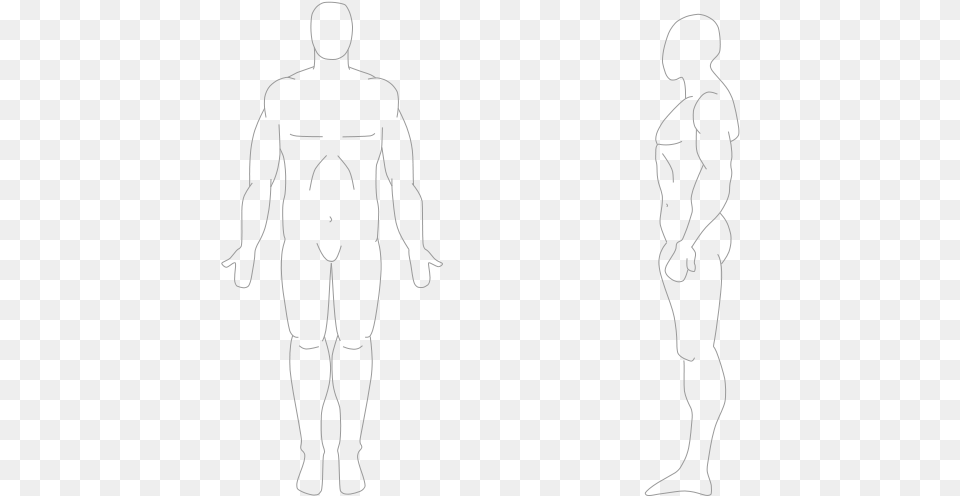 Human Body Front And Side Anatomical Position Front And Side, Silhouette, Person, Adult, Male Free Png Download