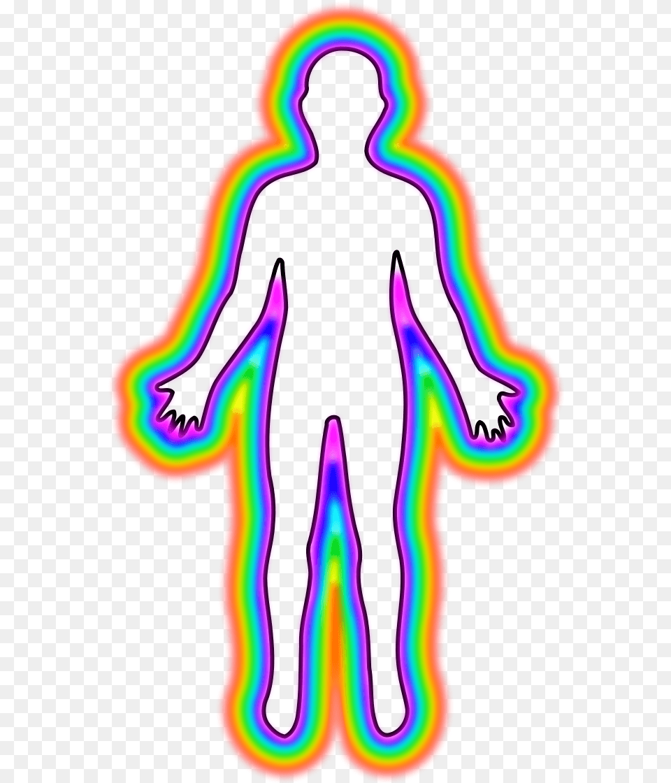 Human Body Outline Transparent, Light, Neon, Purple, Person Free Png