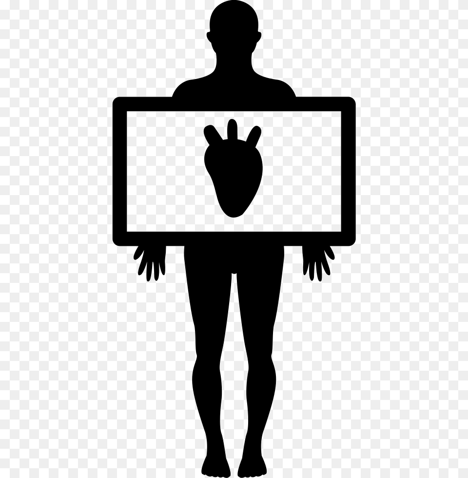 Human Body With Heart Silhouette Comments Human Body, Stencil, Adult, Male, Man Free Transparent Png