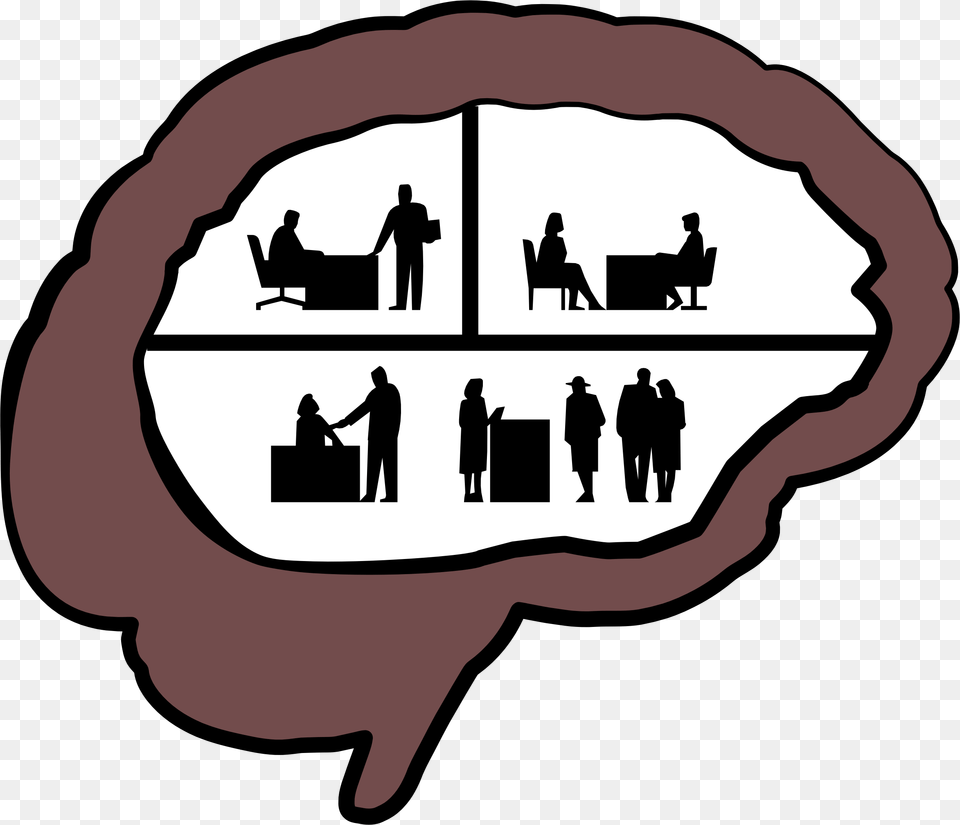 Human Brain Computer Icons Line Brain, Person, Silhouette, Stencil, Head Png Image