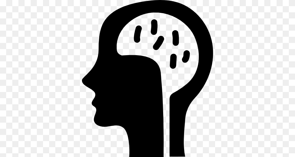 Human Brain Flat Black Icon, Stencil, Cutlery, Electrical Device, Microphone Free Png