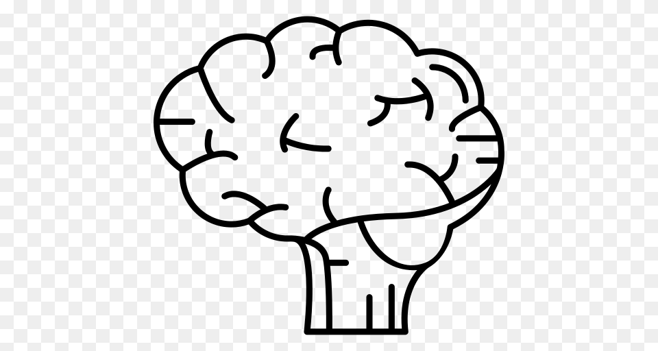 Human Brain Icon, Gray Png Image