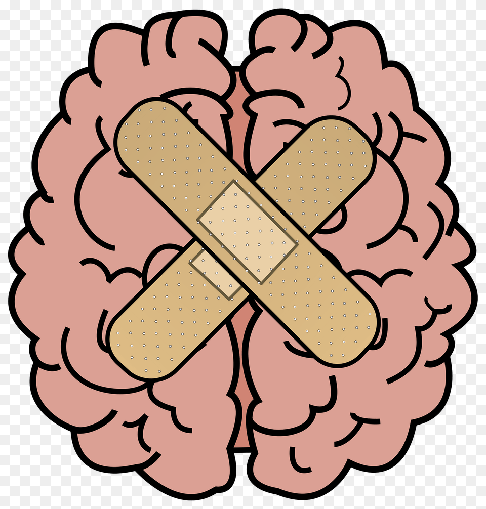 Human Brain Two Adhesive Bandages Holding The Two Halves Together Clipart, Bandage, First Aid, Person Free Png Download