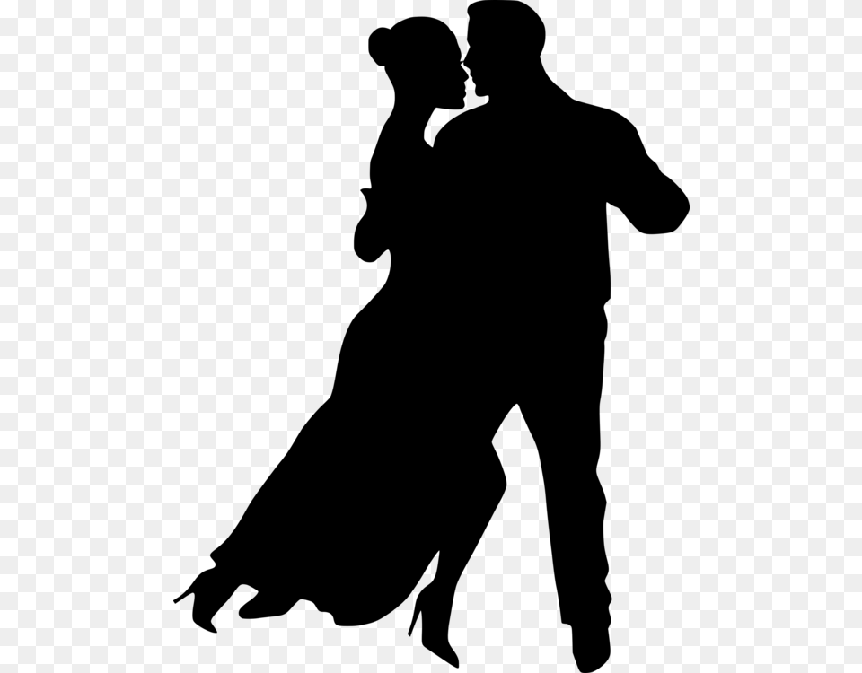 Human Couple Dancing Silhouette, Gray Png