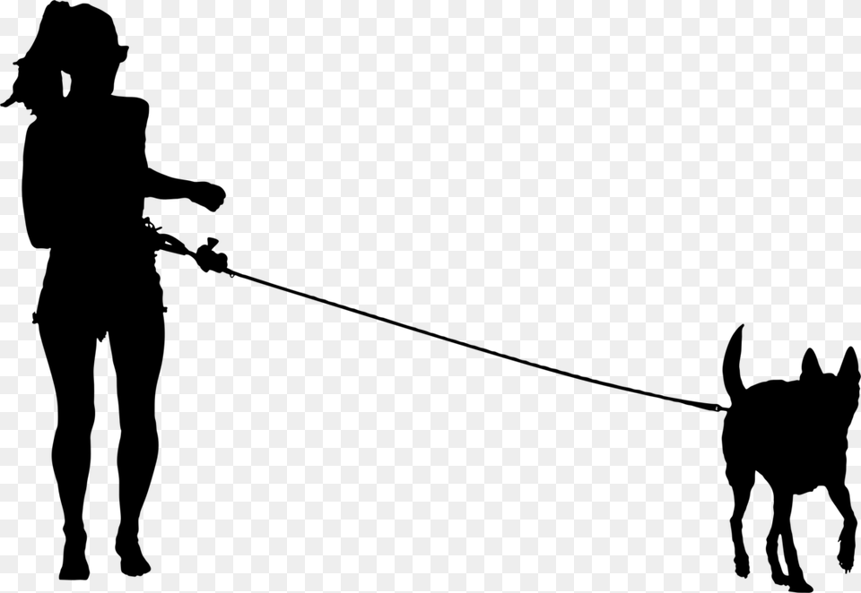 Human Dog And Human Gray Free Transparent Png