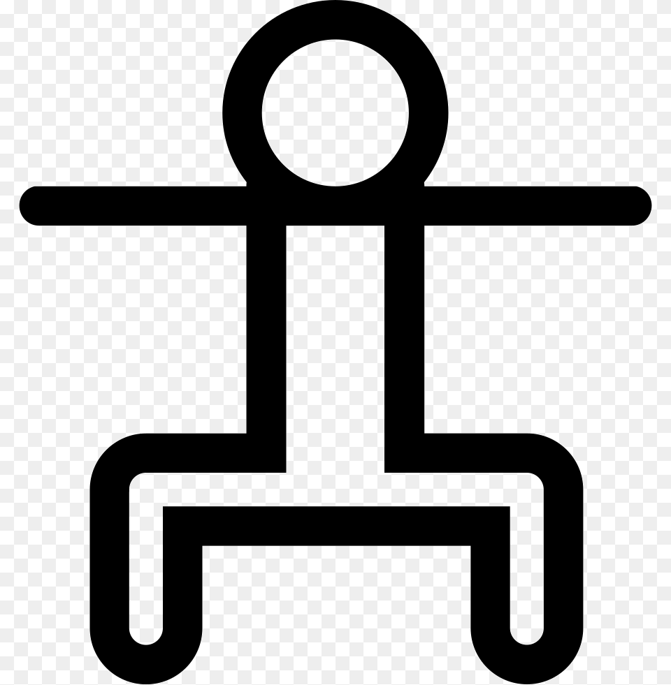 Human Figure In A Squatting Position Dumbbell Clipart, Cross, Symbol, Text, Sign Free Png Download