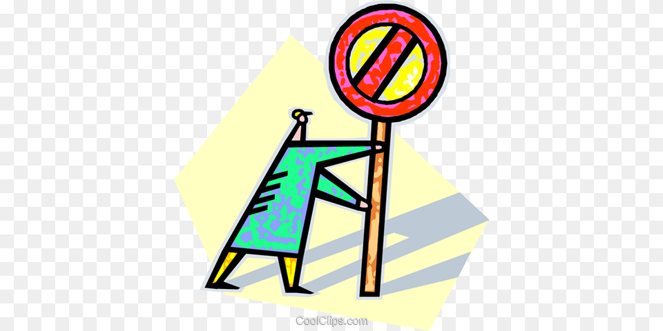 Human Form With A Stop Sign Royalty Vector Clip Art, Symbol, Bus Stop, Outdoors, Road Sign Free Png
