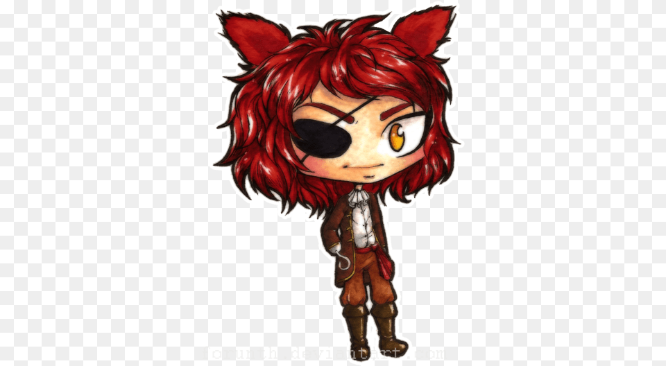 Human Foxy Fnaf Chibis 2 Clipart Free Clip Art Fnaf Chibi Foxy Human, Book, Comics, Publication, Person Png