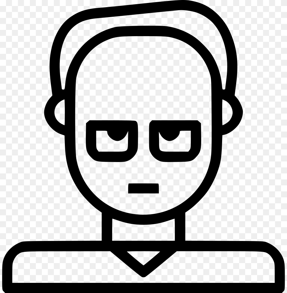 Human Glasses Grumpy Bald Icon, Stencil Free Png