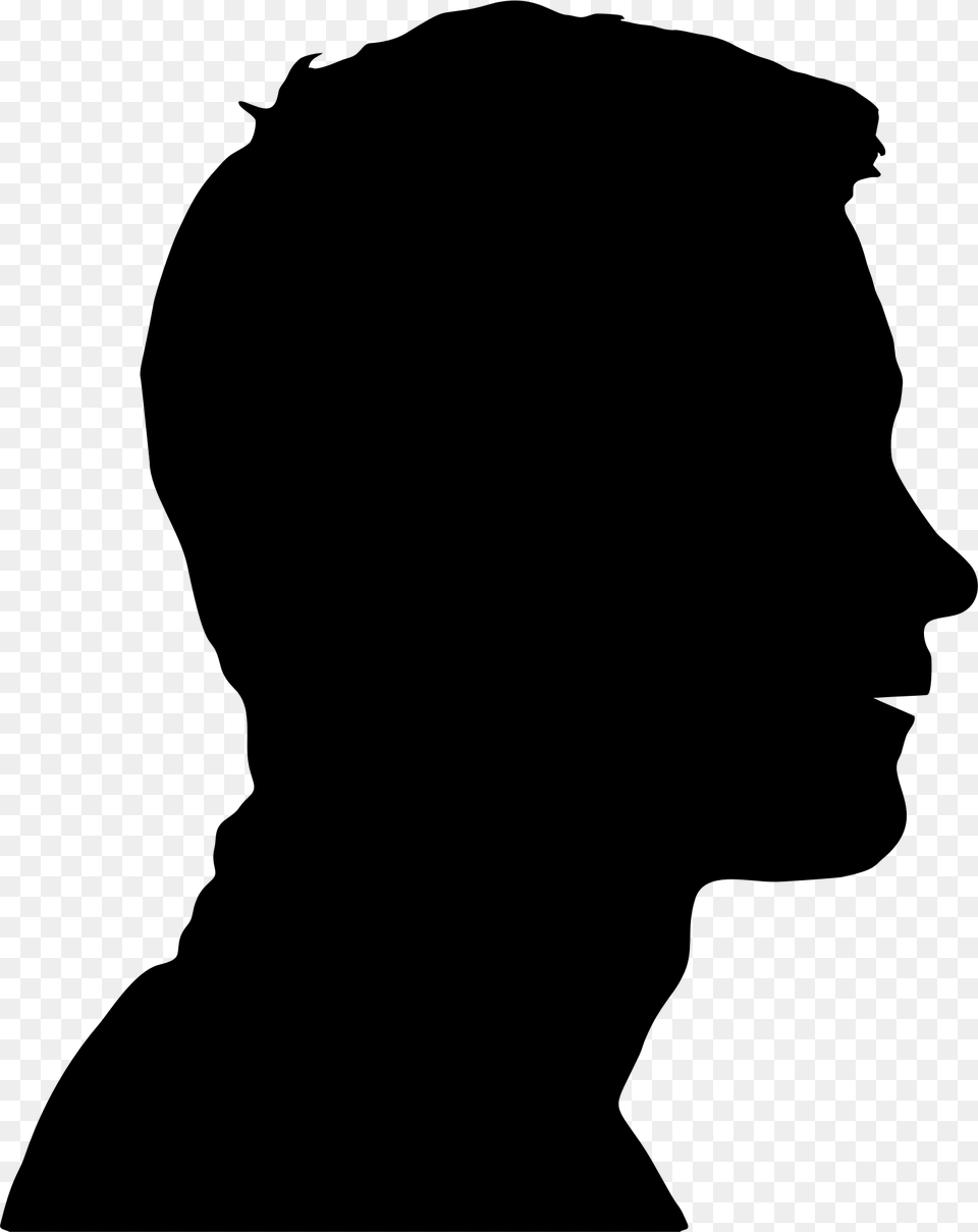 Human Head Face Silhouette Clip Art Male Human Head Silhouette, Gray Png Image
