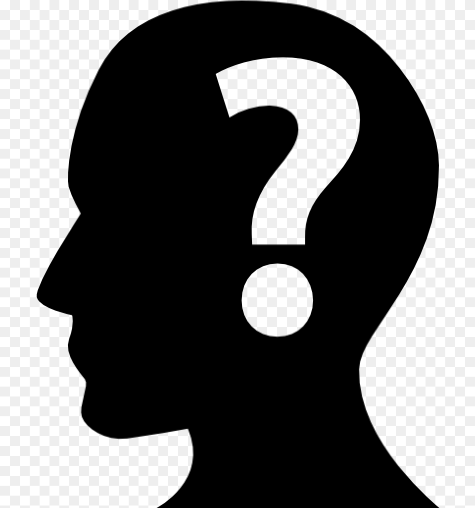 Human Head With A Question Mark Inside Head With A Question Mark, Gray Free Transparent Png
