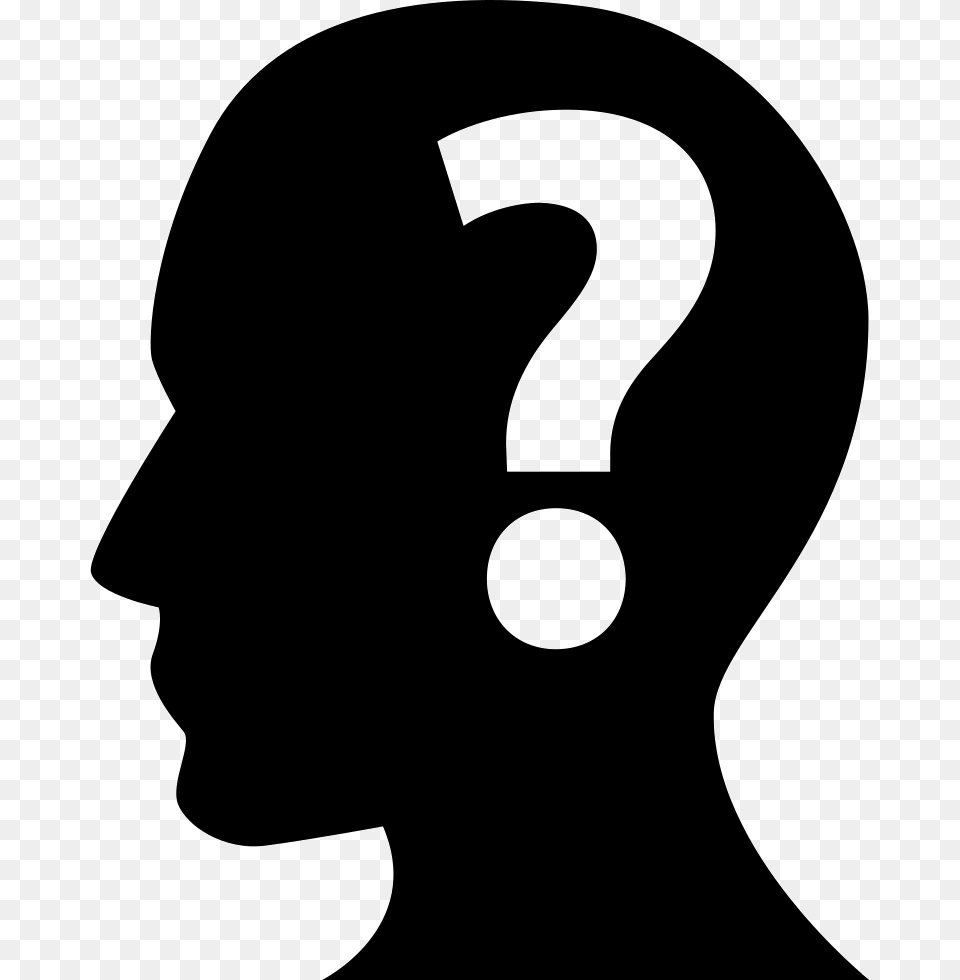 Human Head With A Question Mark Inside Icon Download, Silhouette, Stencil Free Transparent Png