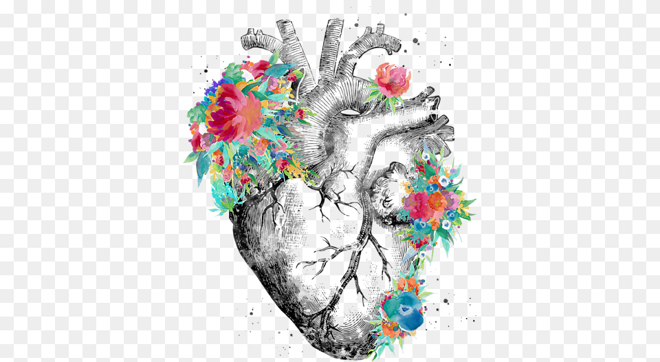 Human Heart Xxxx Tote Bag Human Heart Flowers, Art, Pattern, Graphics, Floral Design Free Transparent Png