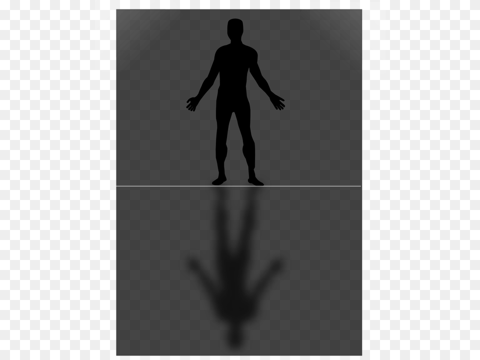 Human Man Grey Reflection Gray Body Standing Human Reflection, Silhouette Free Transparent Png