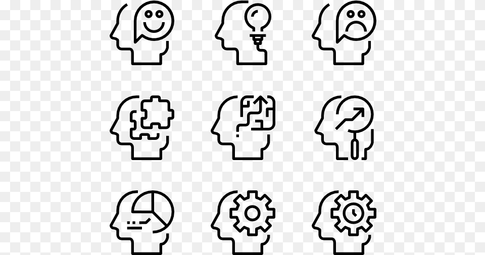 Human Mind Design Icon Vector, Gray Free Png