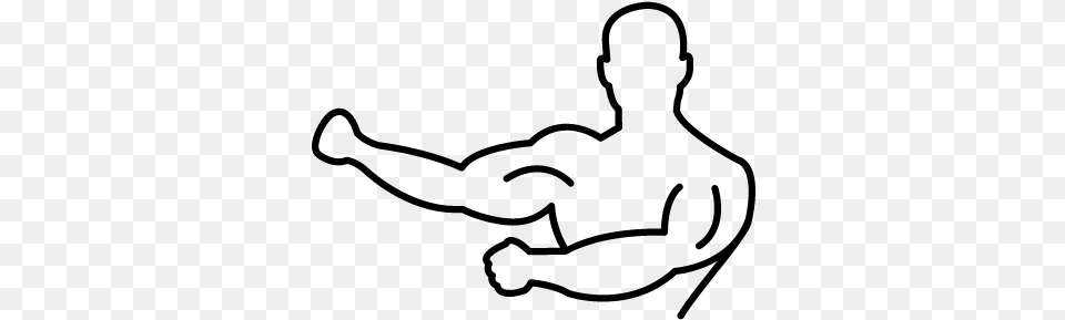 Human Outline Flexing Muscles Vector Flexing Muscles, Gray Png