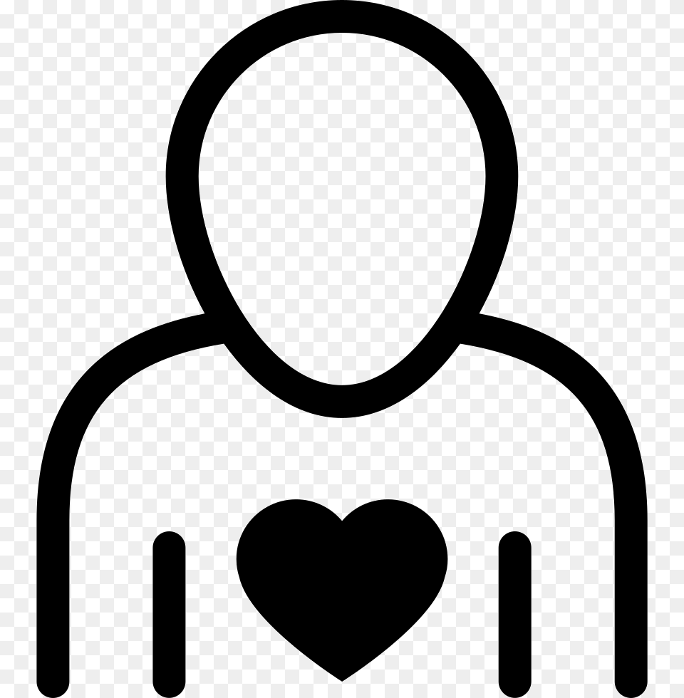 Human Outline With Heart Comments Human Icon With A Heart, Stencil, Smoke Pipe Png Image