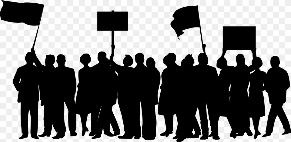 Human Protest Clipart, Gray Png Image