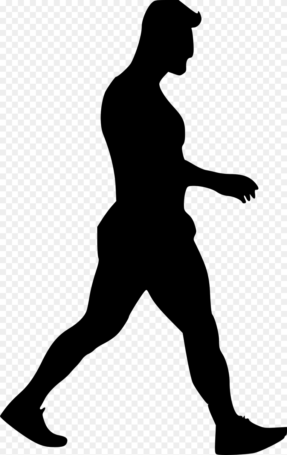 Human Running Silhouette, Gray Png Image