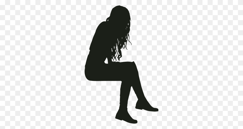 Human Silhouette Sitting Person Png Image