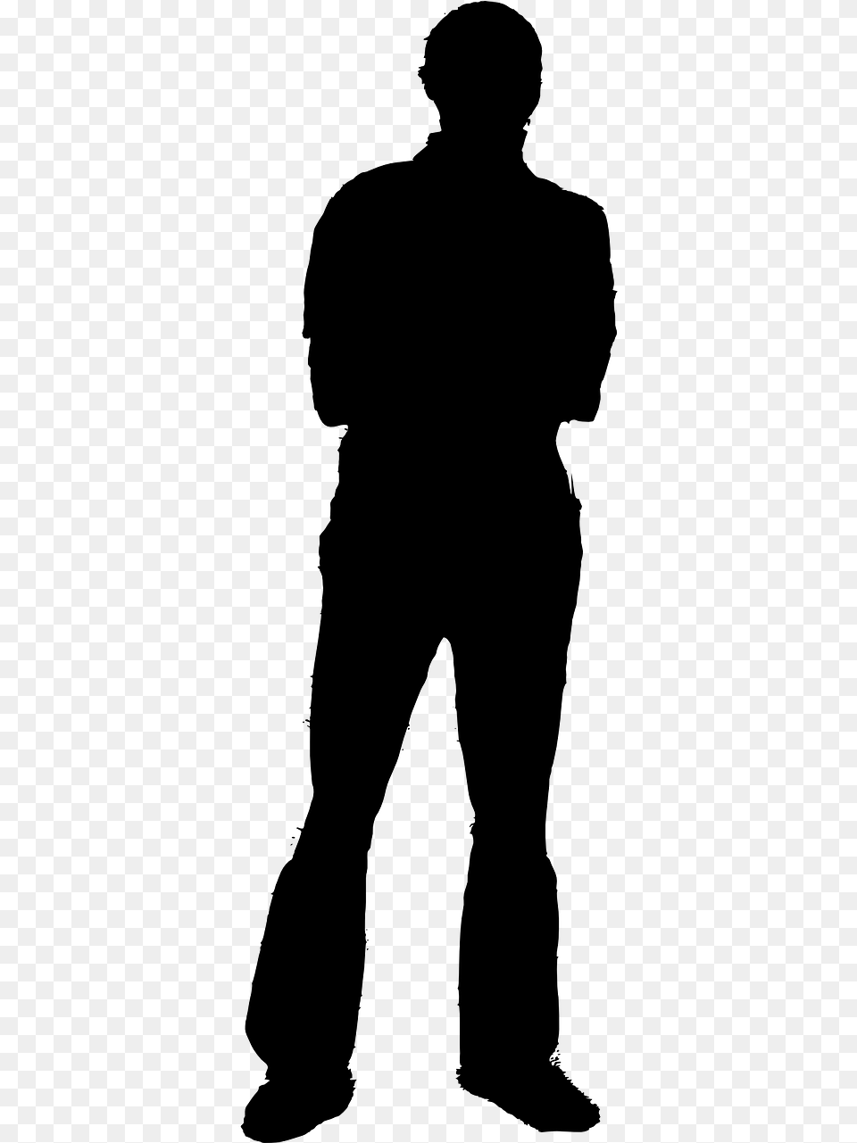 Human Silhouette Stand, Gray Png
