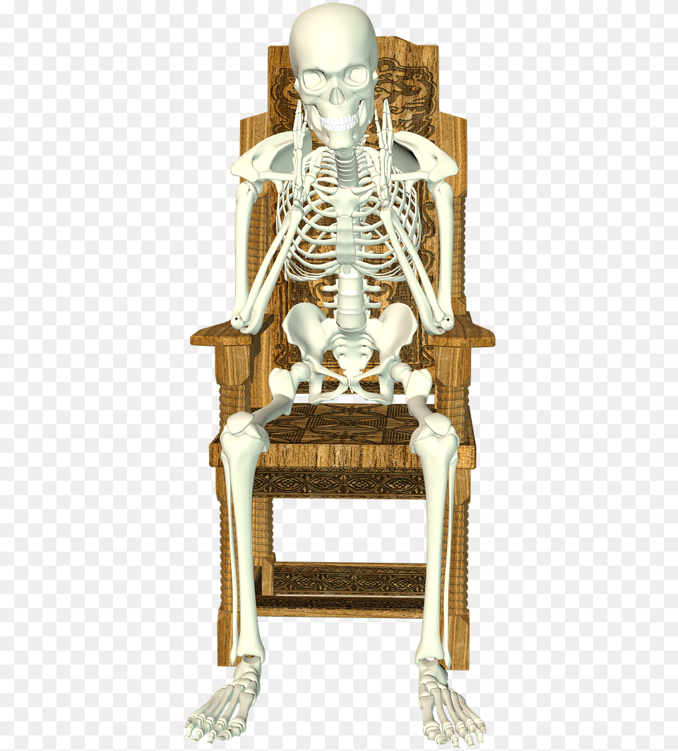 Human Skeleton Skeleton Sitting In Chair, Adult, Male, Man, Person Free Transparent Png