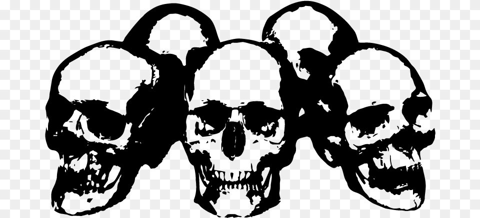 Human Skull Silhouette Vector Skull, Gray Free Png Download