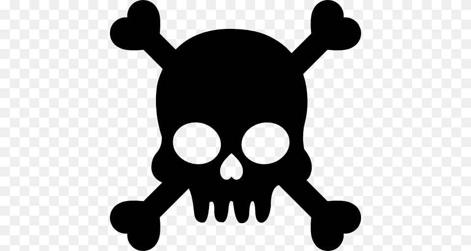Human Skull With Crossed Bones Silhouette, Stencil, Person, Pirate, Animal Png Image