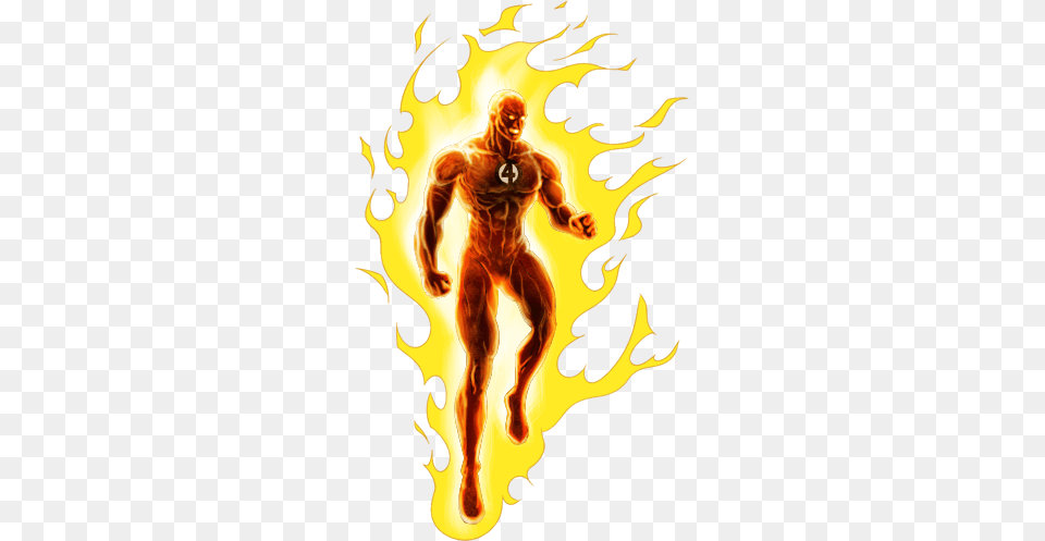 Human Torch Classic Ios Marvel Human Torch, Fire, Flame, Person, Light Free Png