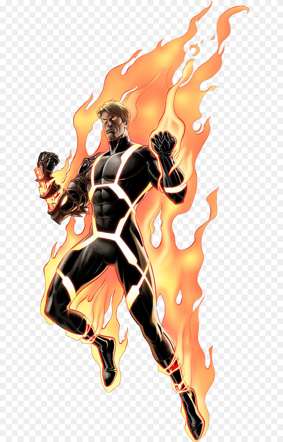 Human Torch Clipart Human Torch Comic Transparent, Fire, Flame, Adult, Female Free Png