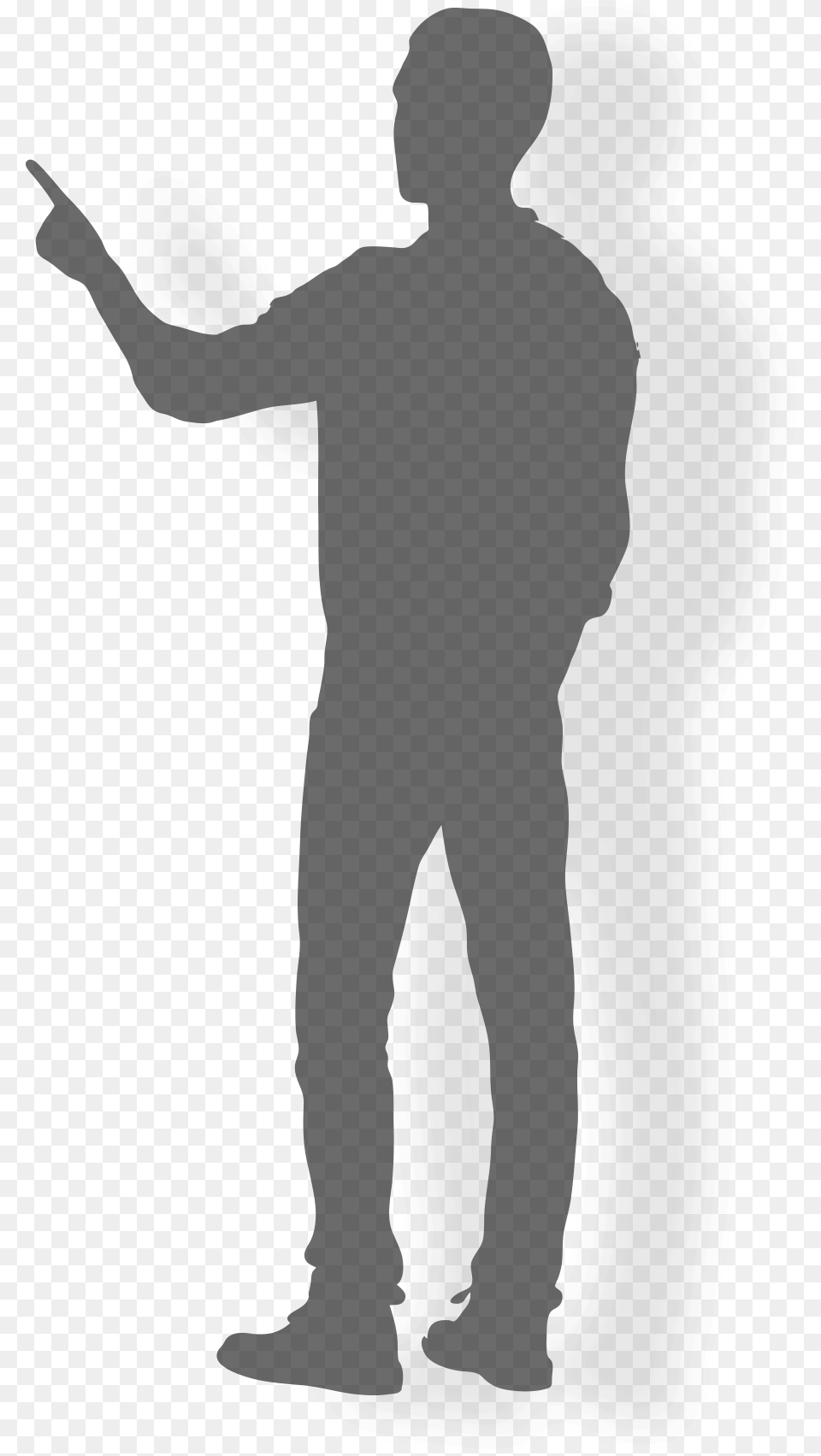 Human Touch Silhouette, Gray Png