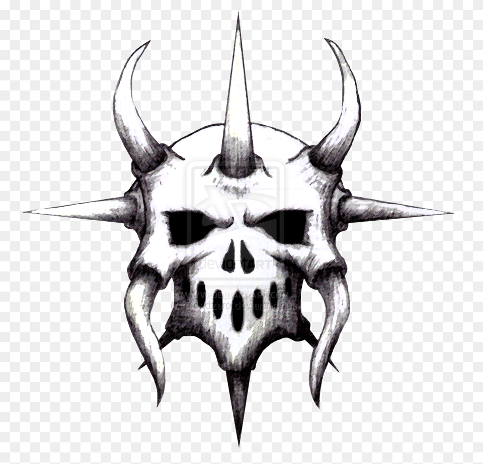 Human With Horns Photo Skull With Horns, Symbol, Animal, Fish, Sea Life Free Png Download