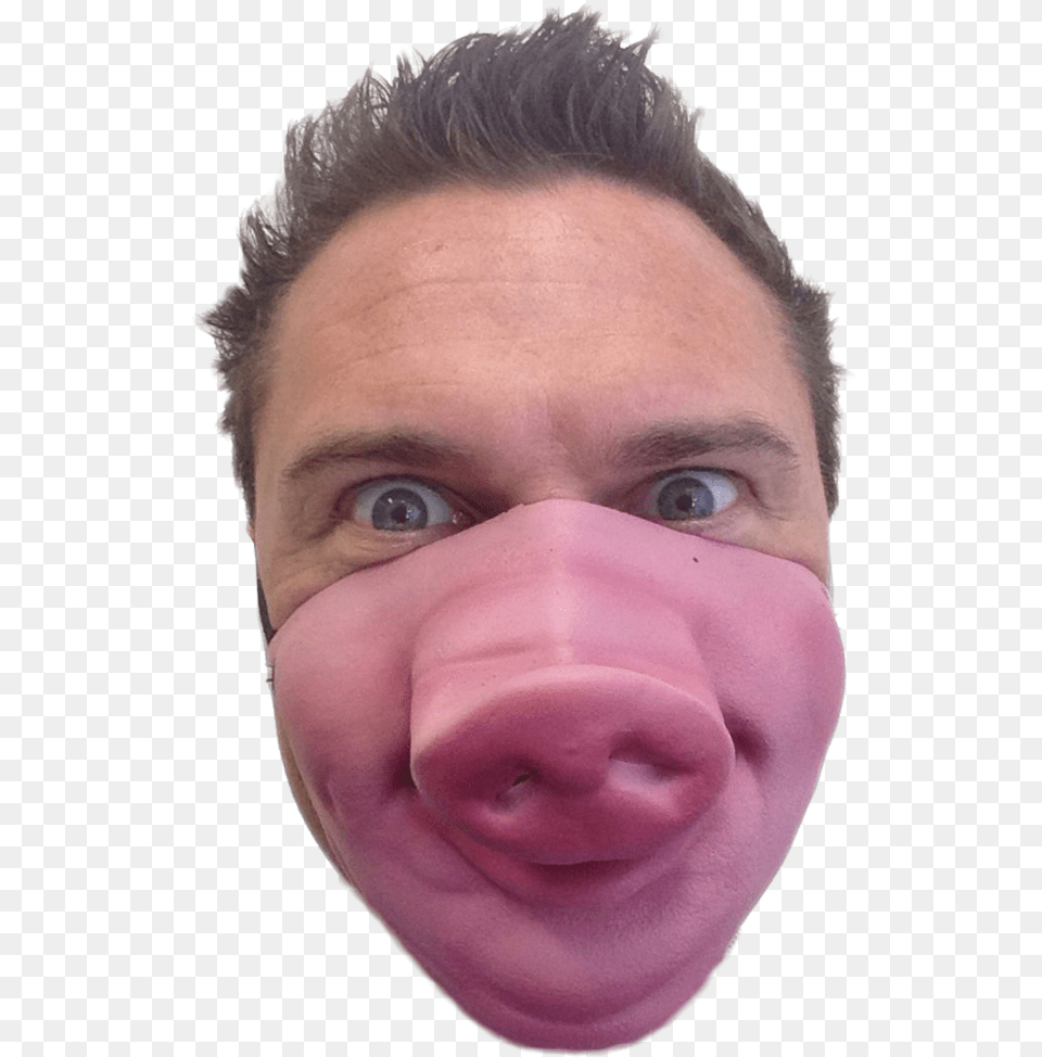 Human With Pig Face Pig Face Mask, Head, Person, Photography, Portrait Free Transparent Png