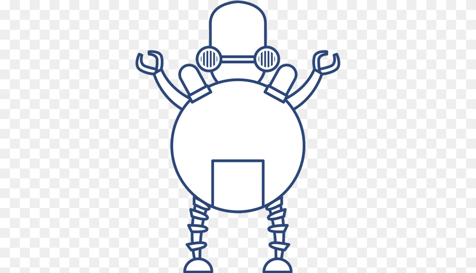 Humanoid Robot Line Style Icon Canva Dot Png Image