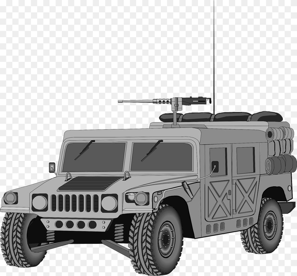 Hummer Grayscale Clipart, Car, Jeep, Transportation, Vehicle Png Image