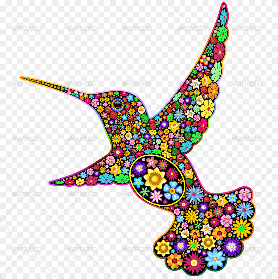 Humming Bird Clipart Hummingbird Floral, Pattern, Accessories, Smoke Pipe Free Png Download