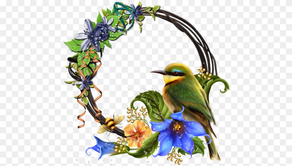 Humming Bird Flower Clipart Image Library Http Bagchi Tubes Barnali Bagchi Birds, Animal, Bee Eater Free Png Download