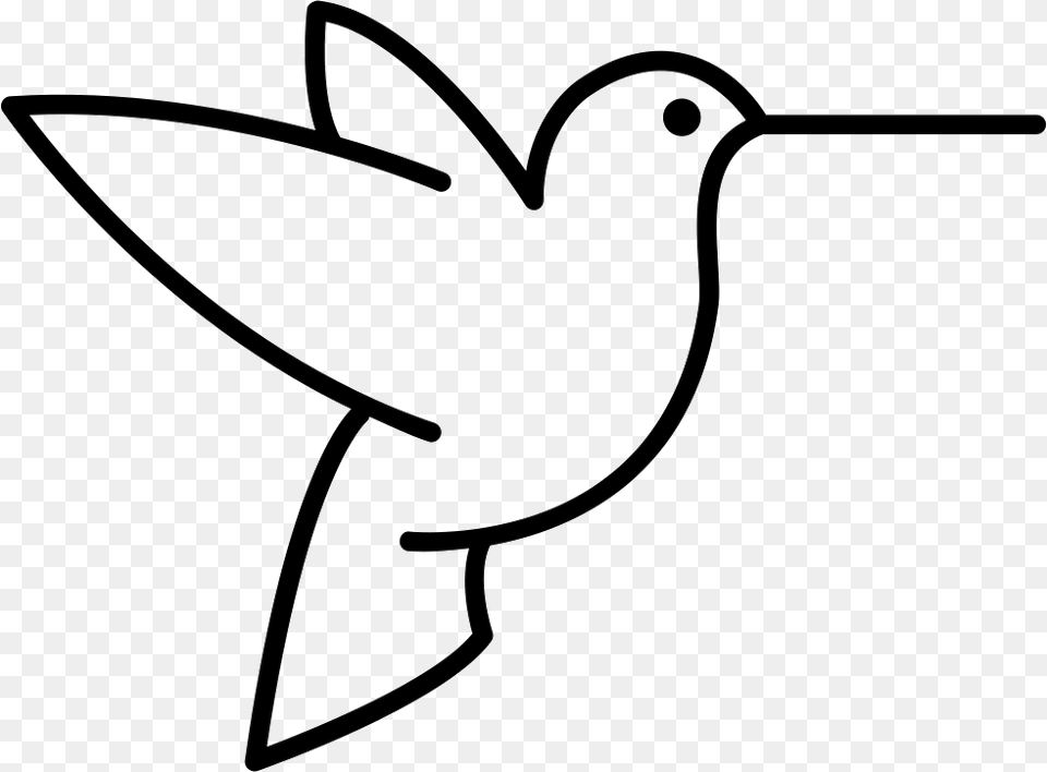 Humming Bird Outline From Side View Svg Clipart Birds Outline, Bow, Stencil, Weapon, Animal Png Image