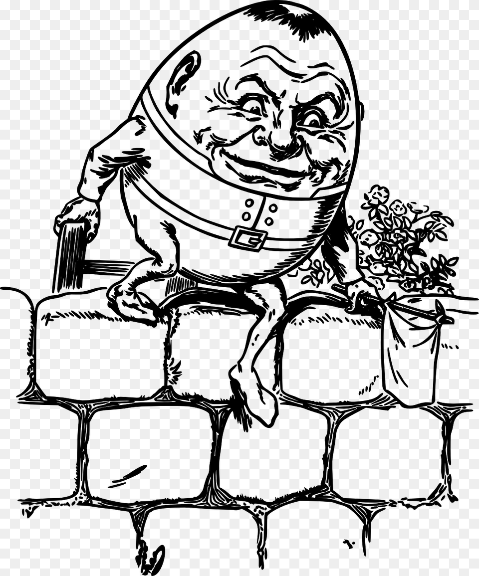 Humpty Dumpty Egg Alice In Wonderland Photo, Gray Free Png Download