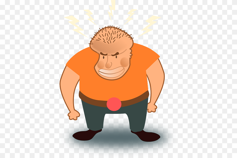 Hunched Mad Man Angry Cartoon Belt Hunched Cartoon Angry Man, Baby, Person, Face, Head Png