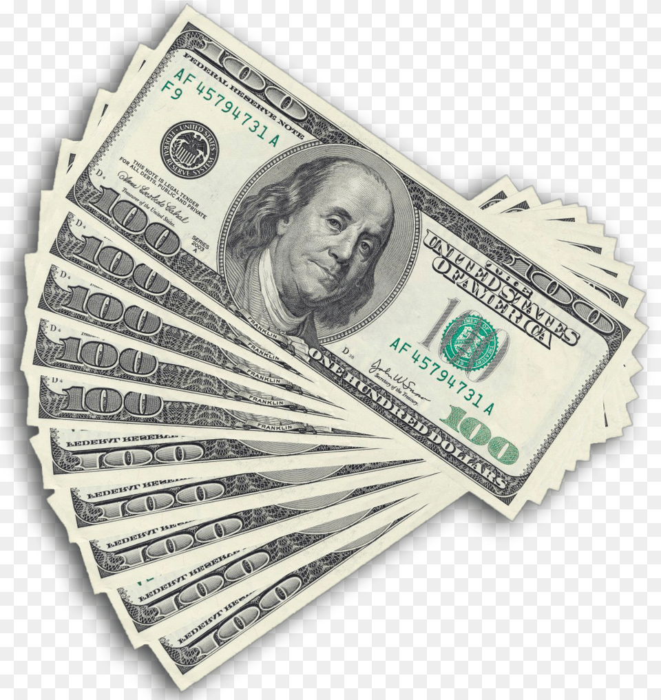 Hundred Dollar Bill Hundred Dollar Bills, Adult, Male, Man, Money Free Transparent Png