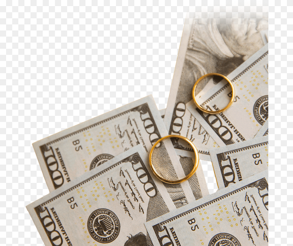 Hundred Dollar Bills And Wedding Rings Cash, Money, Accessories, Adult, Male Free Png