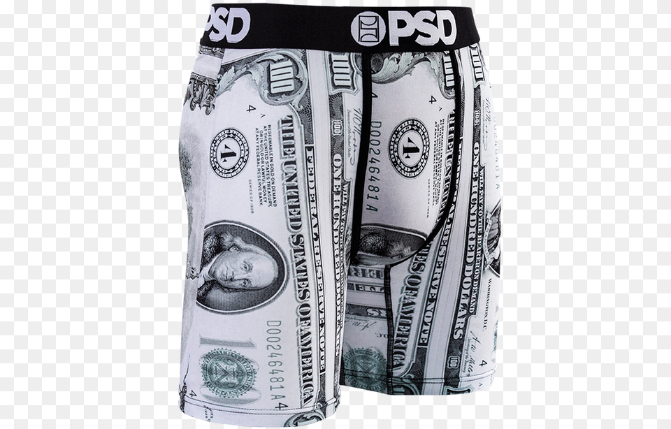 Hundred Dollar Bills Boxer Briefs Board Short, Money, Baby, Person Free Png