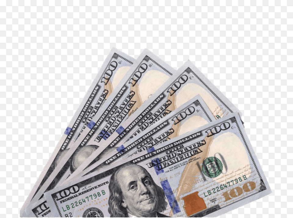 Hundred Dollar Bills Image New 100 Dollar Bill, Adult, Male, Man, Person Free Transparent Png